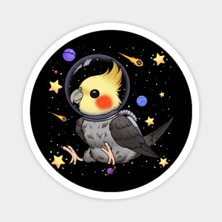 Cosmic Aviator: The Spacefaring Cockatiel Magnet